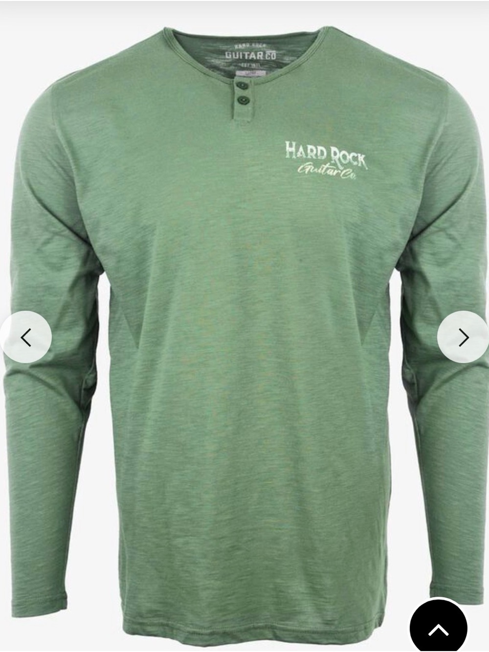 Orlando Hard Rock Cafe  Men's Long Sleeve Henley Shirt - Green